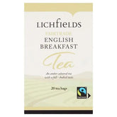 Lichfields Fairtrade English Breakfast 20 Tea Bags 40g - Honesty Sales